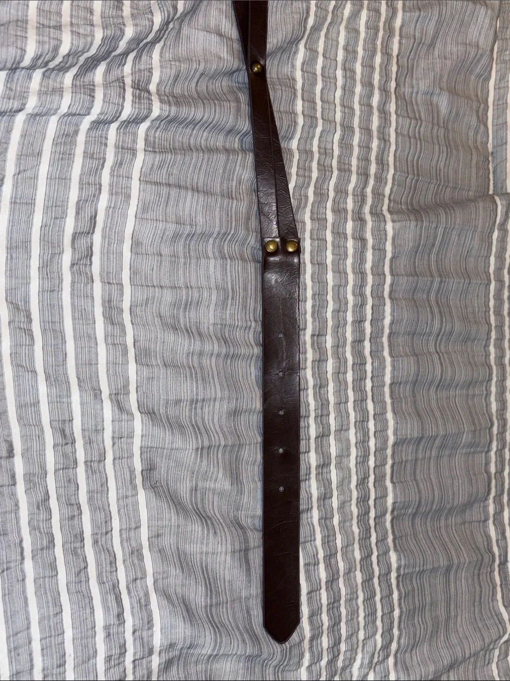 Brown Leather woMen's Belt with Brass Buckle
